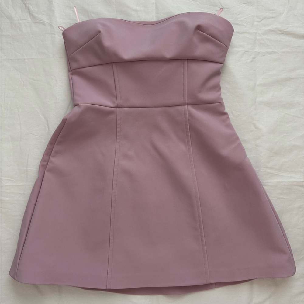 Zara Short Strapless Dress with Bow